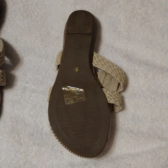 Anna, women's two strap jeweled sandal in tan. - Picture 4 of 5